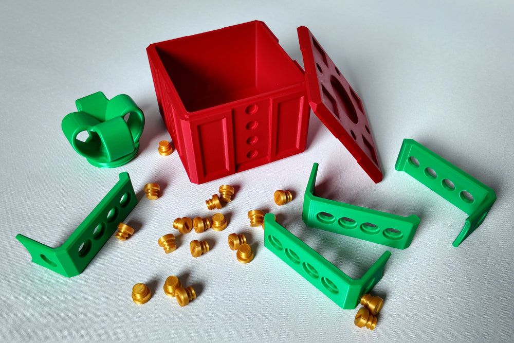 Schraubenbox "Just in Case" Weihnachtsedition mit 20 Schrauben in 3 Farbkombinationen